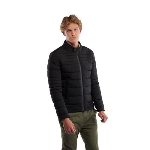 Chamarra negra para hombre, repelente al agua, marca HPC Polo, mod. 1042169