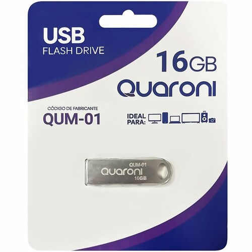 Memoria USB 16GB QUARONI 2.0 Metalica QUM-01 