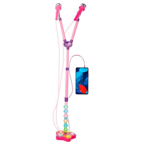 Microfono Doble Niñas  estrella luces Kh262141 Rock Star
