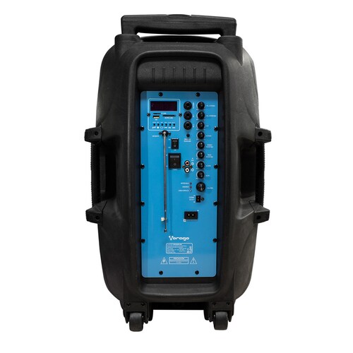 Bocina Bafle Vorago Karaoke KSP-500 15" Bluetooth TWS 2 Micrófonos Color Negro