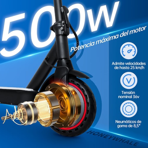 Scooter Eléctrico Honey Whale S2 Negro.