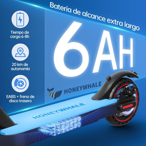 Scooter Eléctrico Honey Whale S2 Negro.
