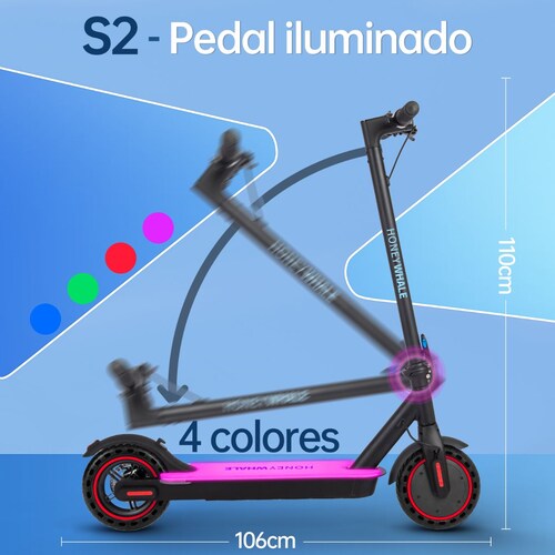 Scooter Eléctrico Honey Whale S2 Negro.