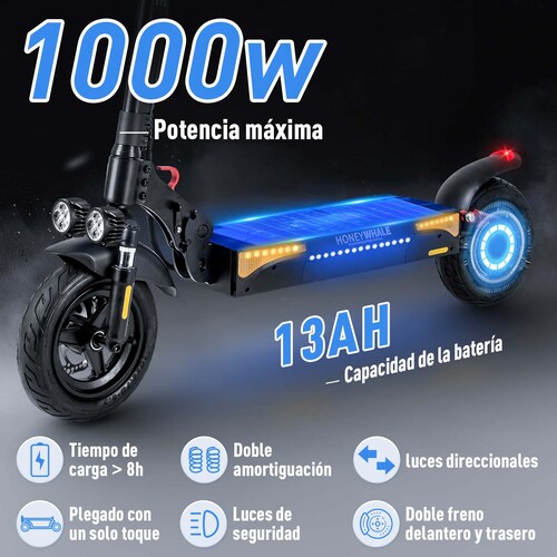 Scooter Eléctrico Honey Whale T4-B Negro.