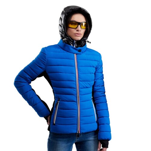 Chamarra capitonada para mujer, Holly Land, color azul rey, mod. 1094839