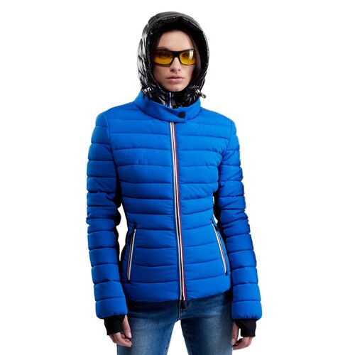 Chamarra capitonada para mujer, Holly Land, color azul rey, mod. 1094839