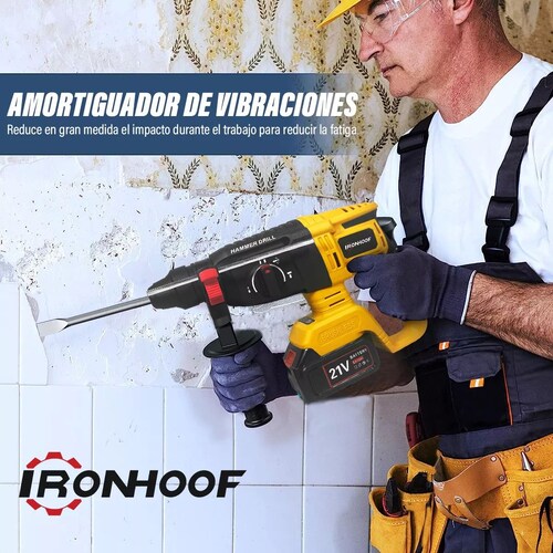 Taladros Rotomartillo Inalámbrica Sds-plus Ironhoof 3 Modos.