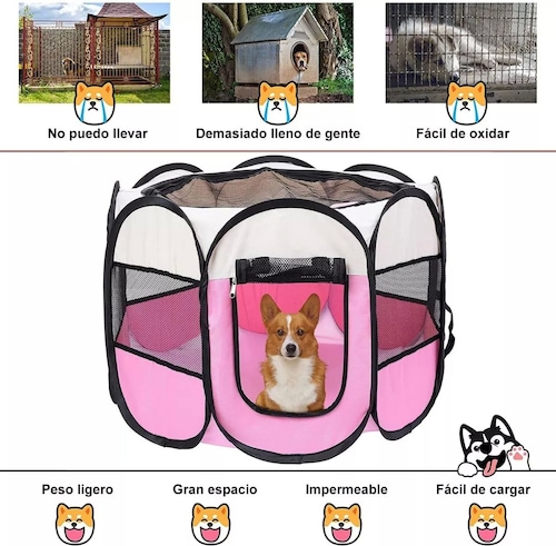 Corral Perro Casa Mascotas Plegable Portátil Multifuncional