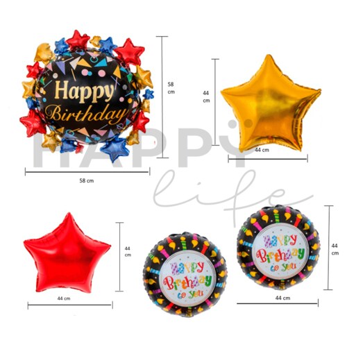 Globos de feliz cumpleaños metalico, decoración de fiesta Happy Birthday
