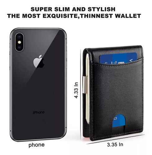 Carteras Para Hombre Rfid Que Bloquean El Dinero Clip De Dob