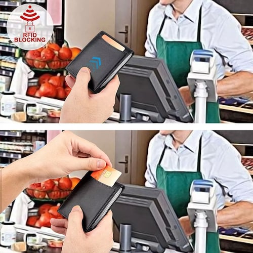 Carteras Para Hombre Rfid Que Bloquean El Dinero Clip De Dob