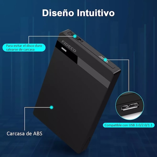 Caja Disco Duro Externo 2.5 Usb3.0 Sata Hdd Ssd Usap 7/9.5mm
