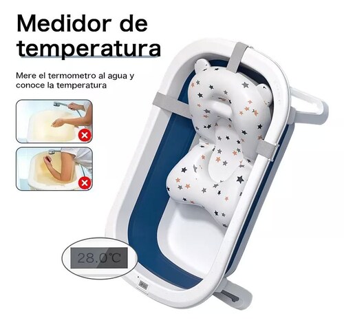 Bañera tina para bebé plegable con termómetro incluido