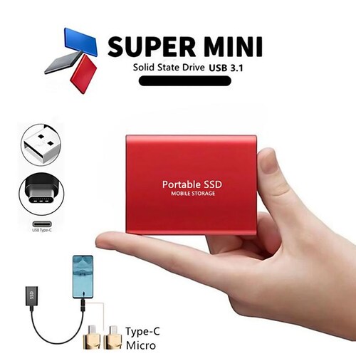 Disco Duro SSD Externo Portátil 4TB MXMDD-008-2 2 Pzas 4TB Plata SSD Lectura 30 MBs Escritura 37 MBs USB-C Entrada USB-A-C Salida, SolidMini04TB-WIN