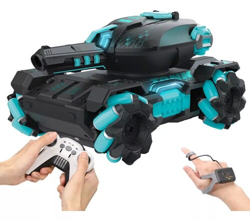 Carro Coche Tanque Control Remoto Recargable Lanza Balas Doble Gesto Rotación 360 Juguetes
