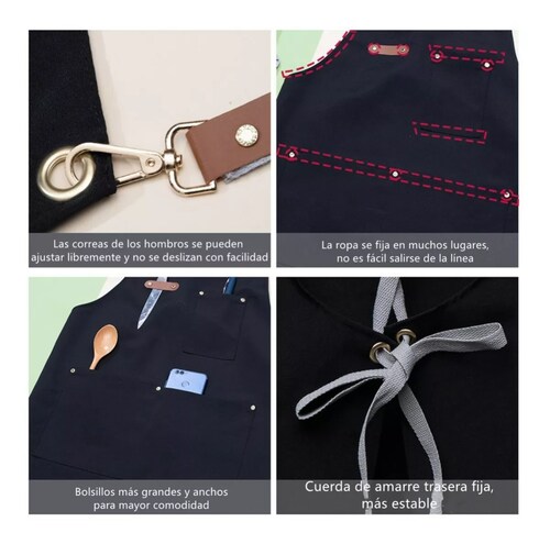 Mandiles Cocina Delantal Chef Barberia Multiusos Unisex.
