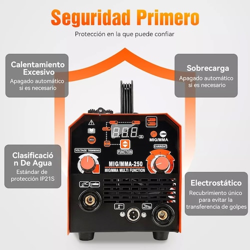 Soldadora Inverter 250a Máquina De Soldar Inversora Mig+mma.