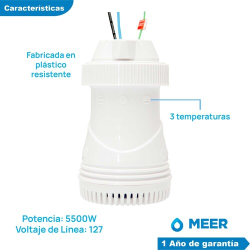 Regadera Eléctrica de Baño de 3 Temperaturas 5500W de Potencia Incluye telefono.