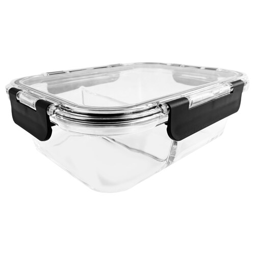 Juego de 5 Contenedores de Vidrio con Tapa Color Negro con 2 Divisiones