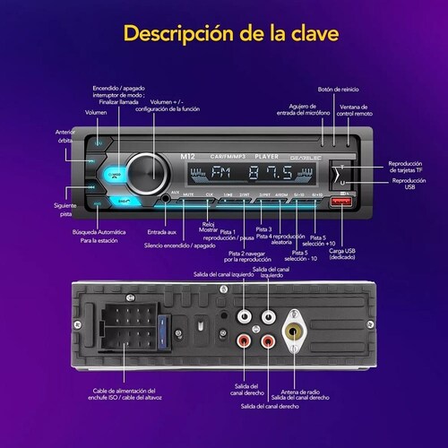 PIONEER RADIO PARA AUTO Pioneer BLUETOOTH FUNCIÓN COMANDO DE VOZ