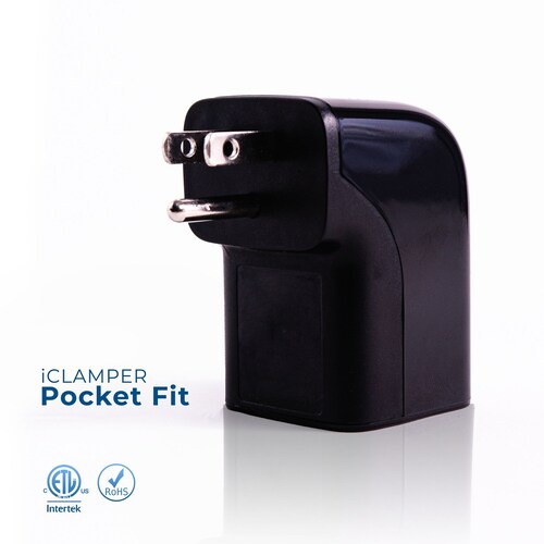 Supresor Picos Eléctricos Protector Rayo Iclamper Pocket Fit Negro.