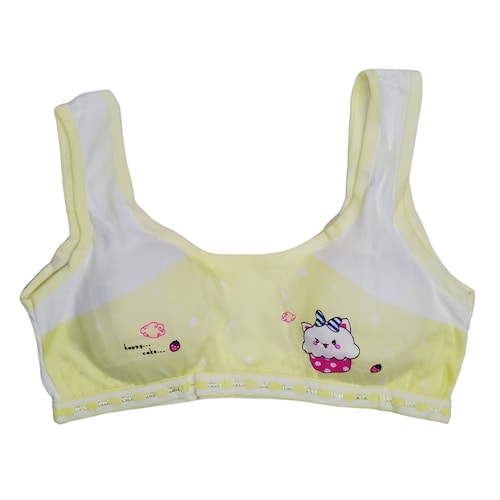 Corpiño Top Tirante Ancho Estampado Bicolor Para Niña 6pz.