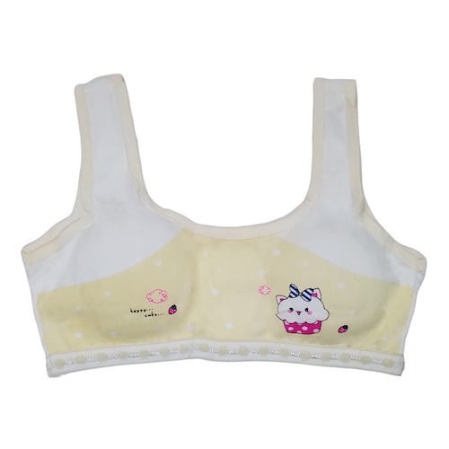 Corpiño Top Tirante Ancho Estampado Bicolor Para Niña 6pz.