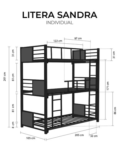 Litera Individual De Tres Niveles | Sandra