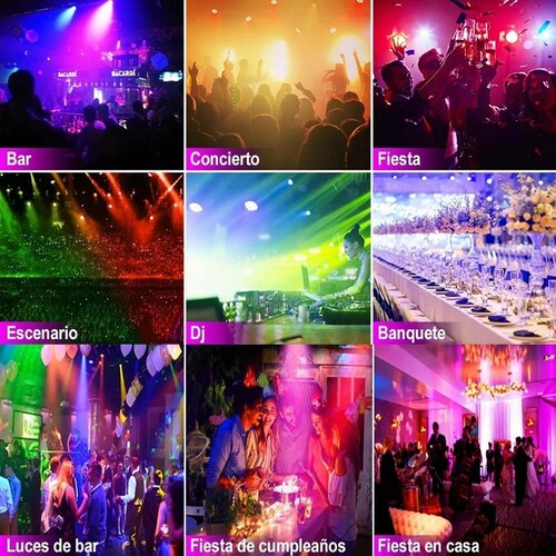 2 Pack Cañón Led 36x1 Luces Audio Rítmico Multicolor Fiestas