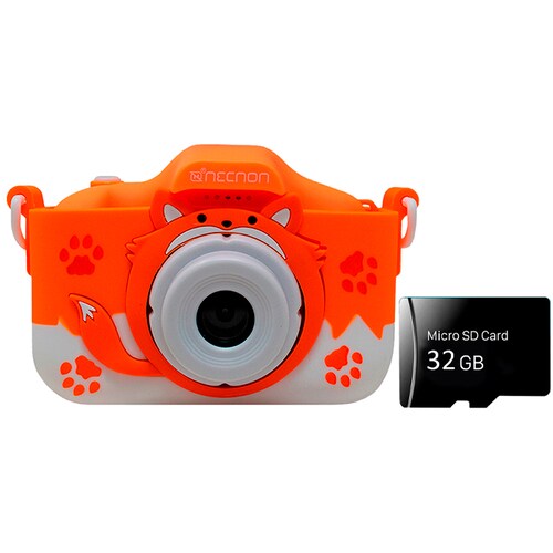 Camara Digital KIDS NECNON NCD-KIDS2 8MP Contra Golpes Zorro + Micro SD 32GB NBCKN406ZO-V2 
