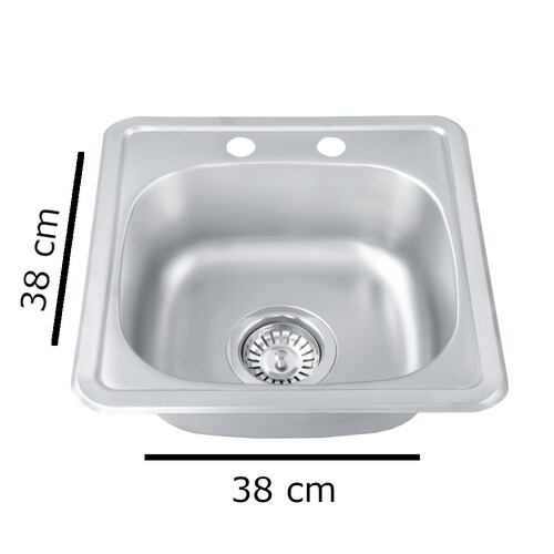Tarja sencilla con mezcladora flexible de acero inox