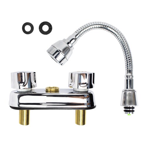 Tarja sencilla con mezcladora flexible de acero inox