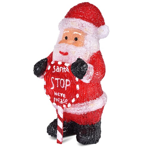 Santa Claus De Acrílico Con Luz, Decoración De Navidad.