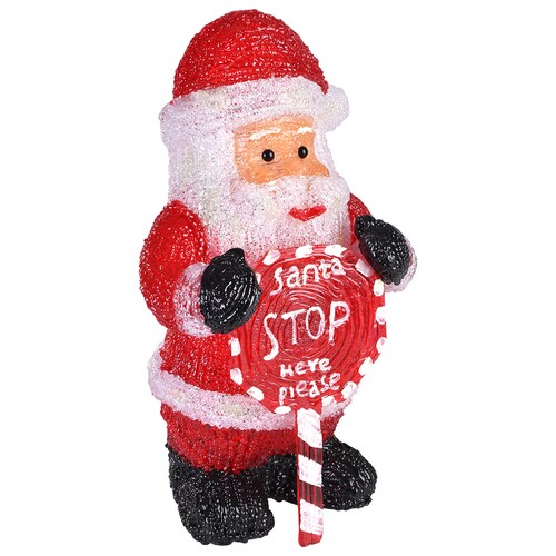 Santa Claus De Acrílico Con Luz, Decoración De Navidad.