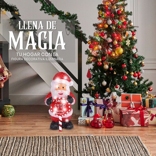 Santa Claus De Acrílico Con Luz, Decoración De Navidad.