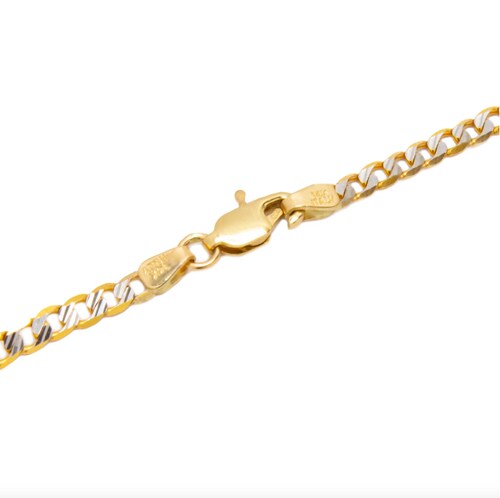 Esclava Barbada Diamantada 14 Kilates. Oro Fino Joyería.