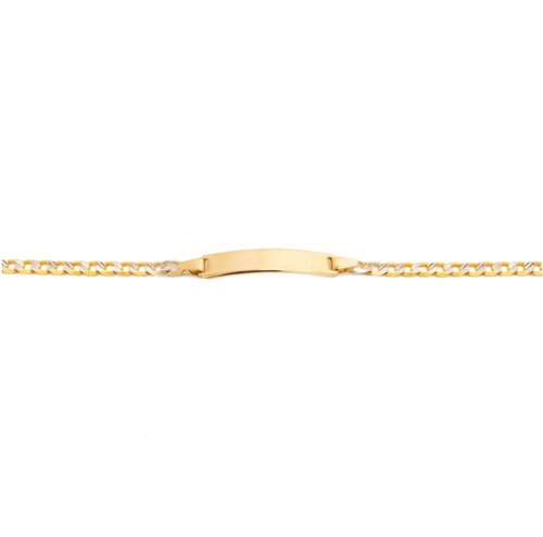 Esclava Barbada Diamantada 14 Kilates. Oro Fino Joyería.