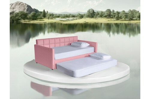 Cama Daybed individual doble Samson Makora Palo de Rosa Incluye 2 colchones 
