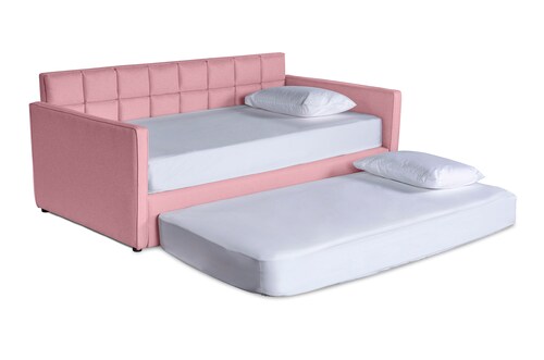 Cama Daybed individual doble Samson Makora Palo de Rosa Incluye 2 colchones 
