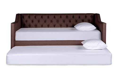Cama Daybed individual doble Coralia Makora Chocolate No Incluye Colchones