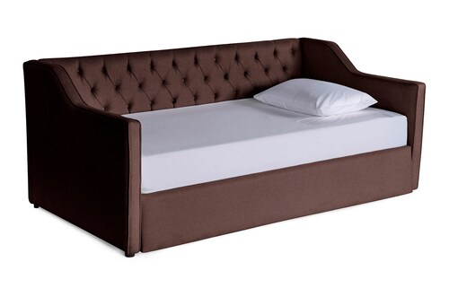 Cama Daybed individual doble Coralia Makora Chocolate No Incluye Colchones