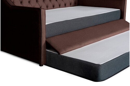 Cama Daybed individual doble Coralia Makora Chocolate No Incluye Colchones