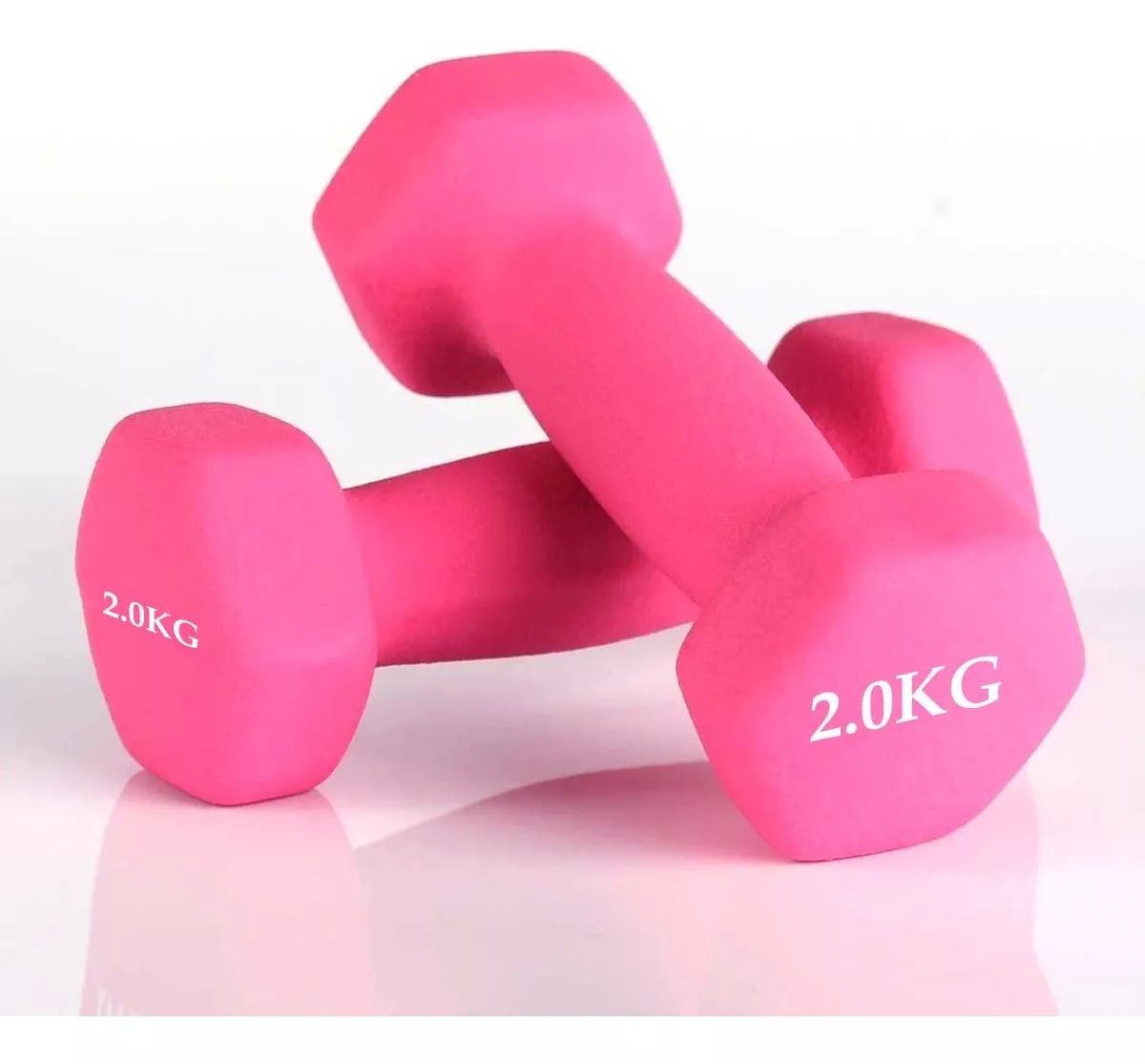 Par Mancuernas De 2 Kilos Rosa Ejercicio Pilates Yoga Gym