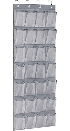 Zapatera Para Puerta De 28 Compartimentos Gris Colgante.