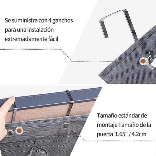 Zapatera Para Puerta De 28 Compartimentos Gris Colgante.