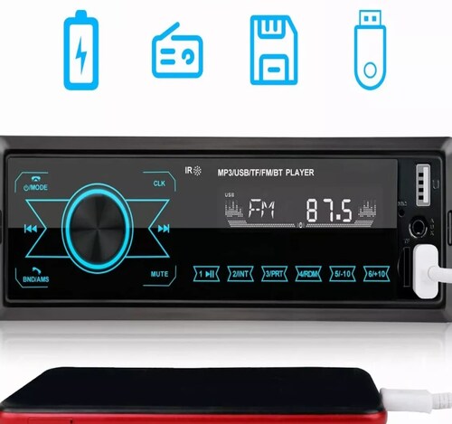Reproductor Mp3 Para Coche Con Bluetooth Y Teclas Táctiles