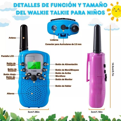 2 Piezas Walkie Talkie Juguetes Para Niños Juguete Radio.