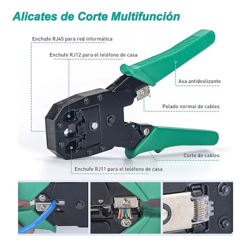 Probador De Red De Cables Kit Herramientas Red Rj11/12/45