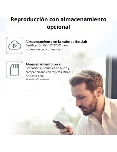 Cámara de Seguridad Inteligente para Interiores Graba en 2K Compaible con Alexa y Google.