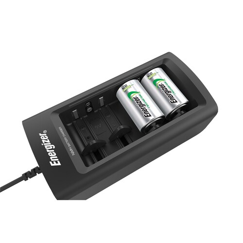 Cargador Universal Energizer + 4 Pilas Recargables Tamaño D.